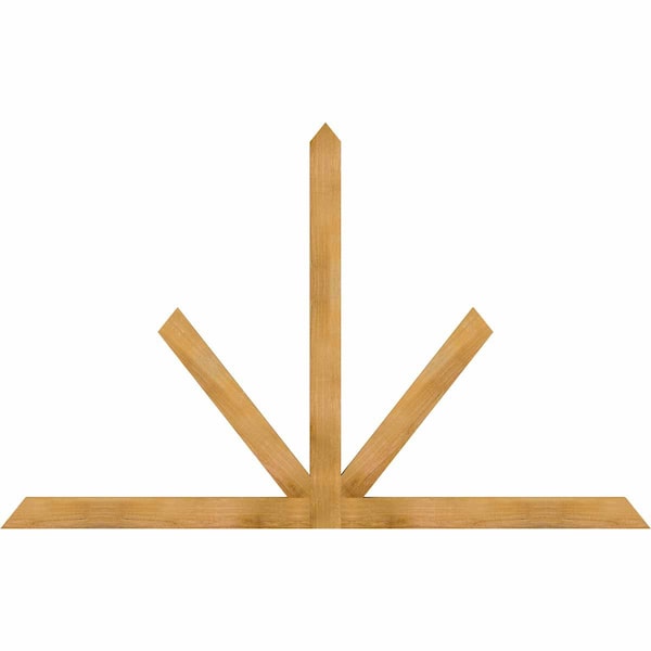 Ekena Millwork Saratoga Rough Sawn Timber Gable Bracket, Western Red Cedar, 84"W x 53"H x 2"D x 4"F, 15/12 Pitch GBW084X53X0204SAR00RWR - main